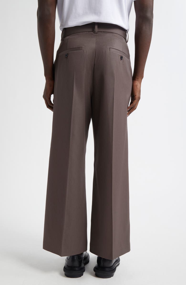 Sacai Belted Wide Leg Wool Pants, Alternate, color, 