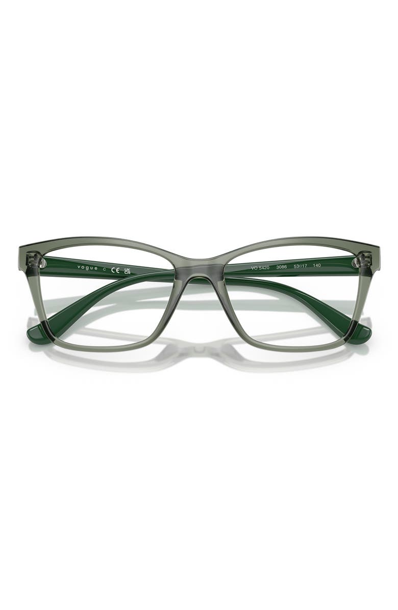 VOGUE 51mm Rectangluar Optical Glasses, Alternate, color, Green