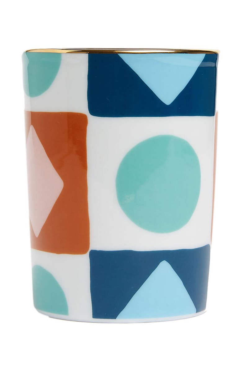 La DoubleJ Decorative Cup Diamond Dots Turquoise, Main, color, 