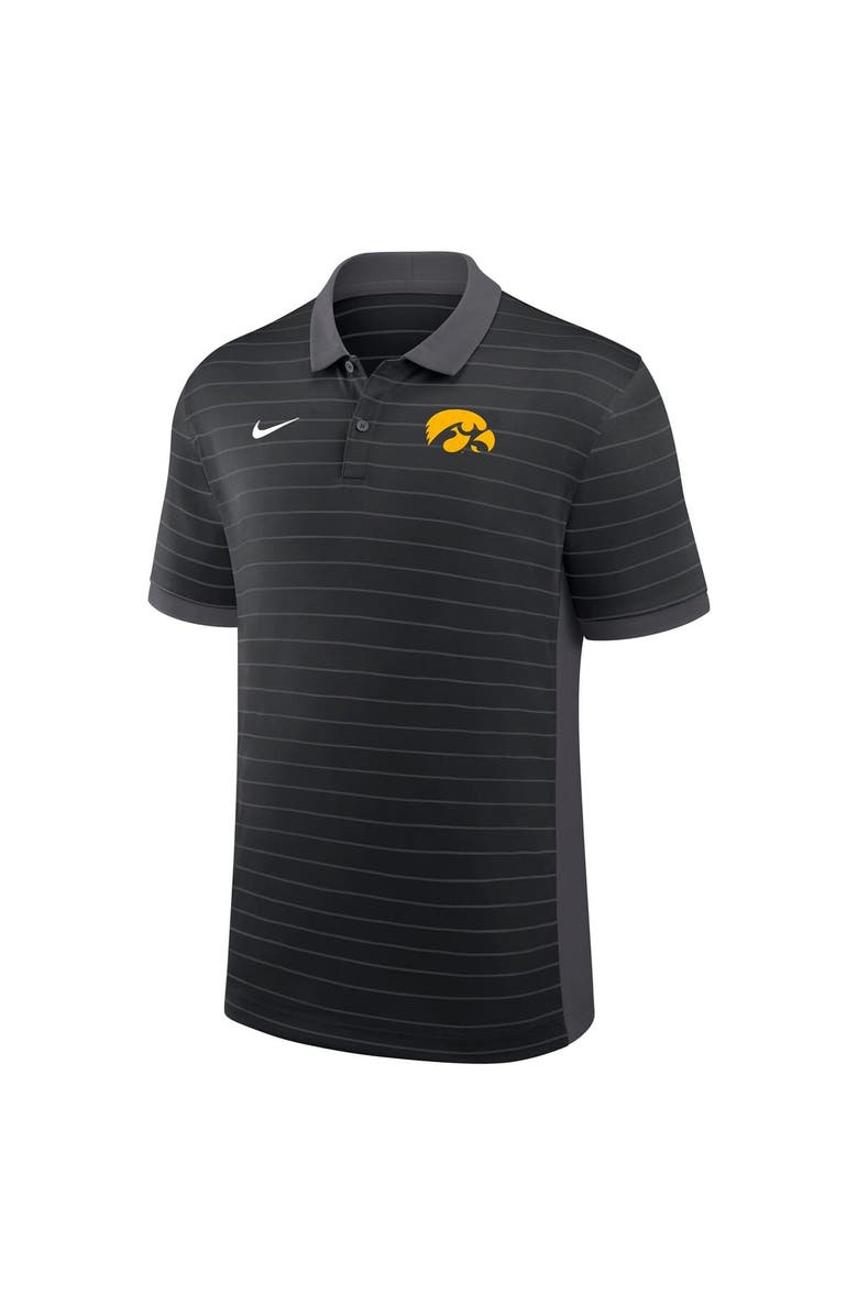 Nike Men's Nike Black Iowa Hawkeyes 2025 Early Season Coaches Sideline Victory Stripe Performance Polo, Alternate, color, Black