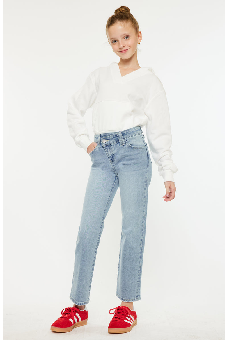 Sav High Rise Straight Jeans, Alternate, color, Light Wash