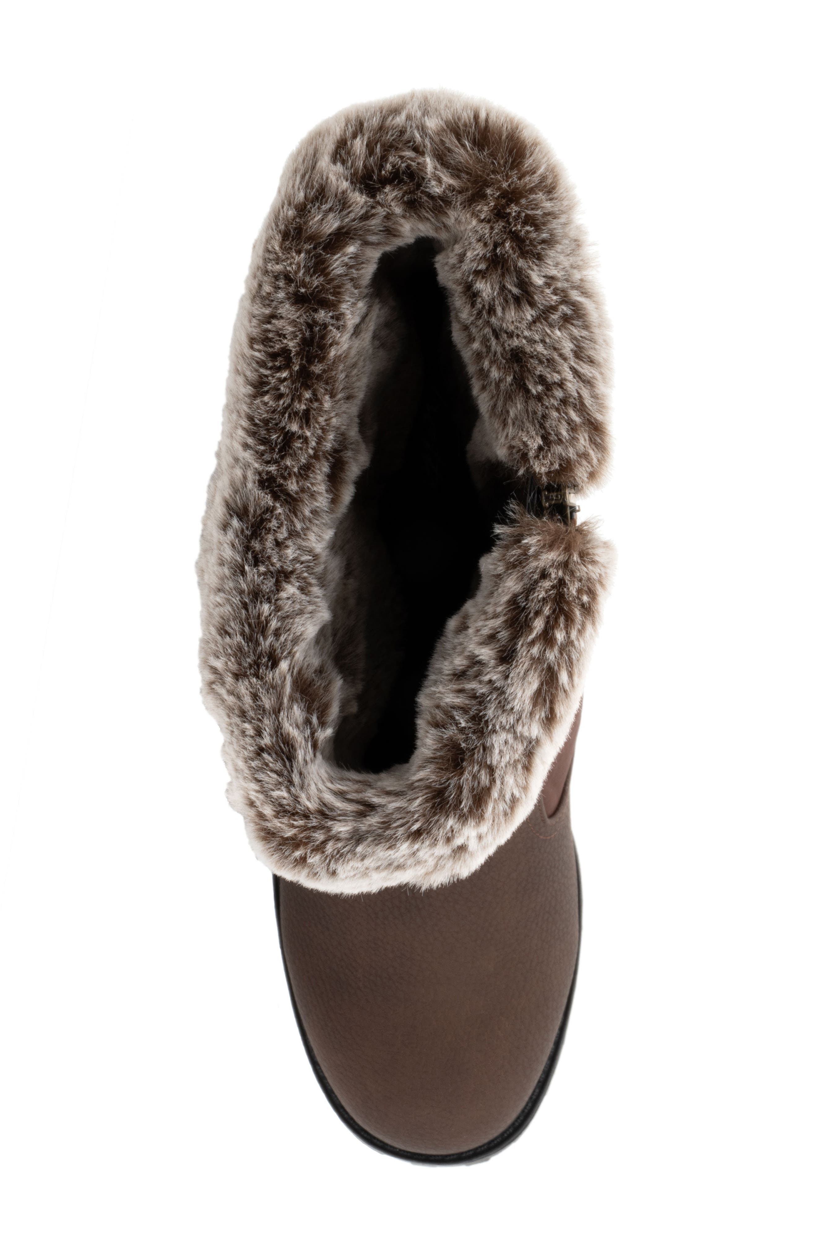Benji 3.0 Faux Fur Water Resistant Boot, Alternate, color, DARK BROWN