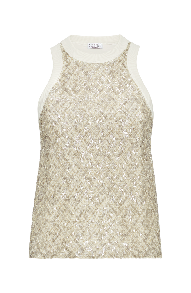 Brunello Cucinelli Dazzling Embroidery top, Main, color, 