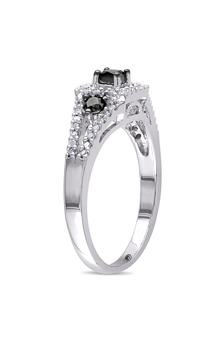 Julianna B. Black & White Diamond Split Shank Engagement Ring, Alternate, color, Diamond