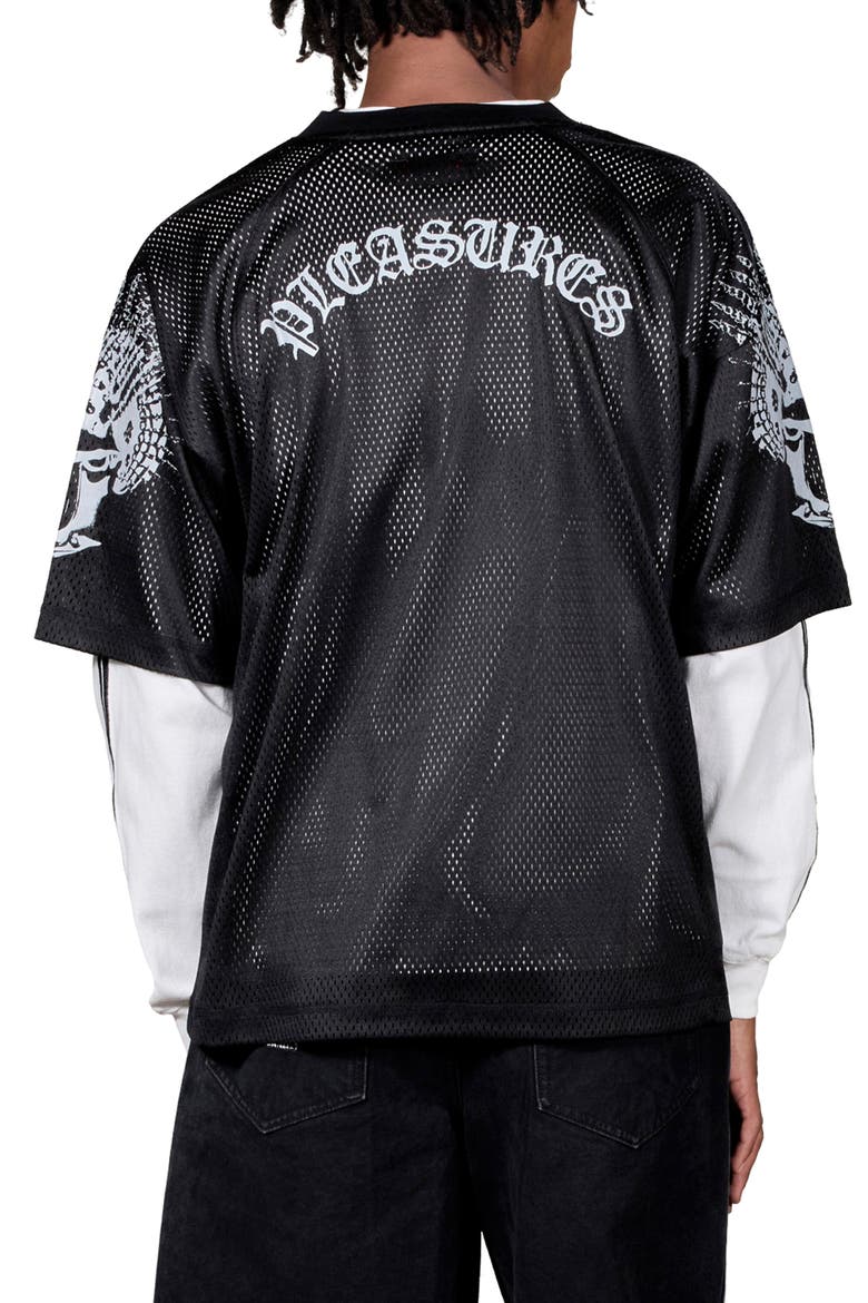 Screws Mesh Football Jersey, Alternate, color, BLACK