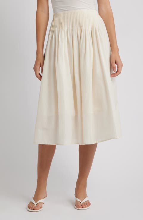 Greer Pintuck Pleat Midi Skirt