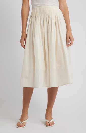 WAYF Greer Pintuck Pleat Midi Skirt