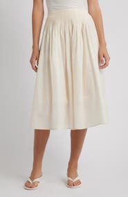 WAYF Greer Pintuck Pleat Midi Skirt