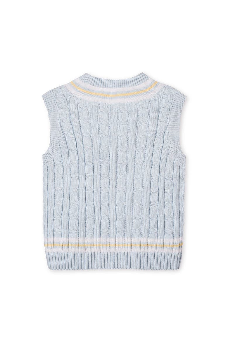 Kids' Organic V-Neck Cricket Sweater Vest, Alternate, color, Light Blue Heather Cable
