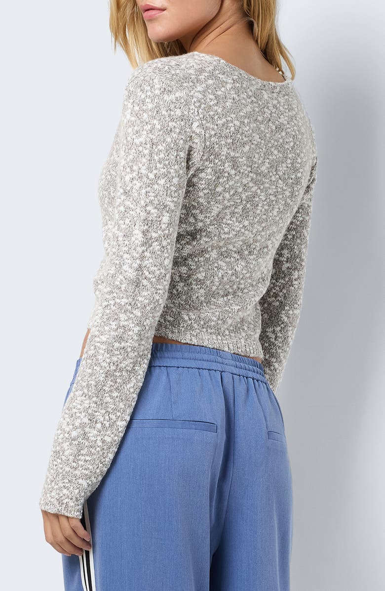 Noisy may Cassy Tie Front Cardigan, Alternate, color, Silver Mink Detail