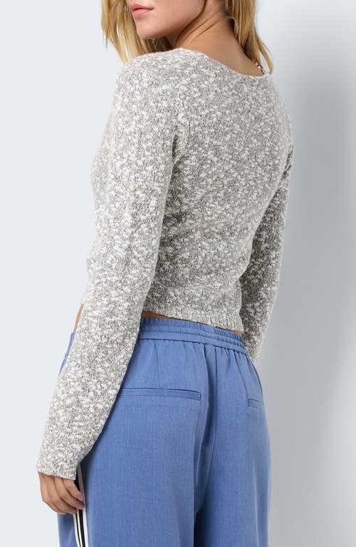 Noisy May Cassy Tie Front Cardigan In Silver Mink Detail