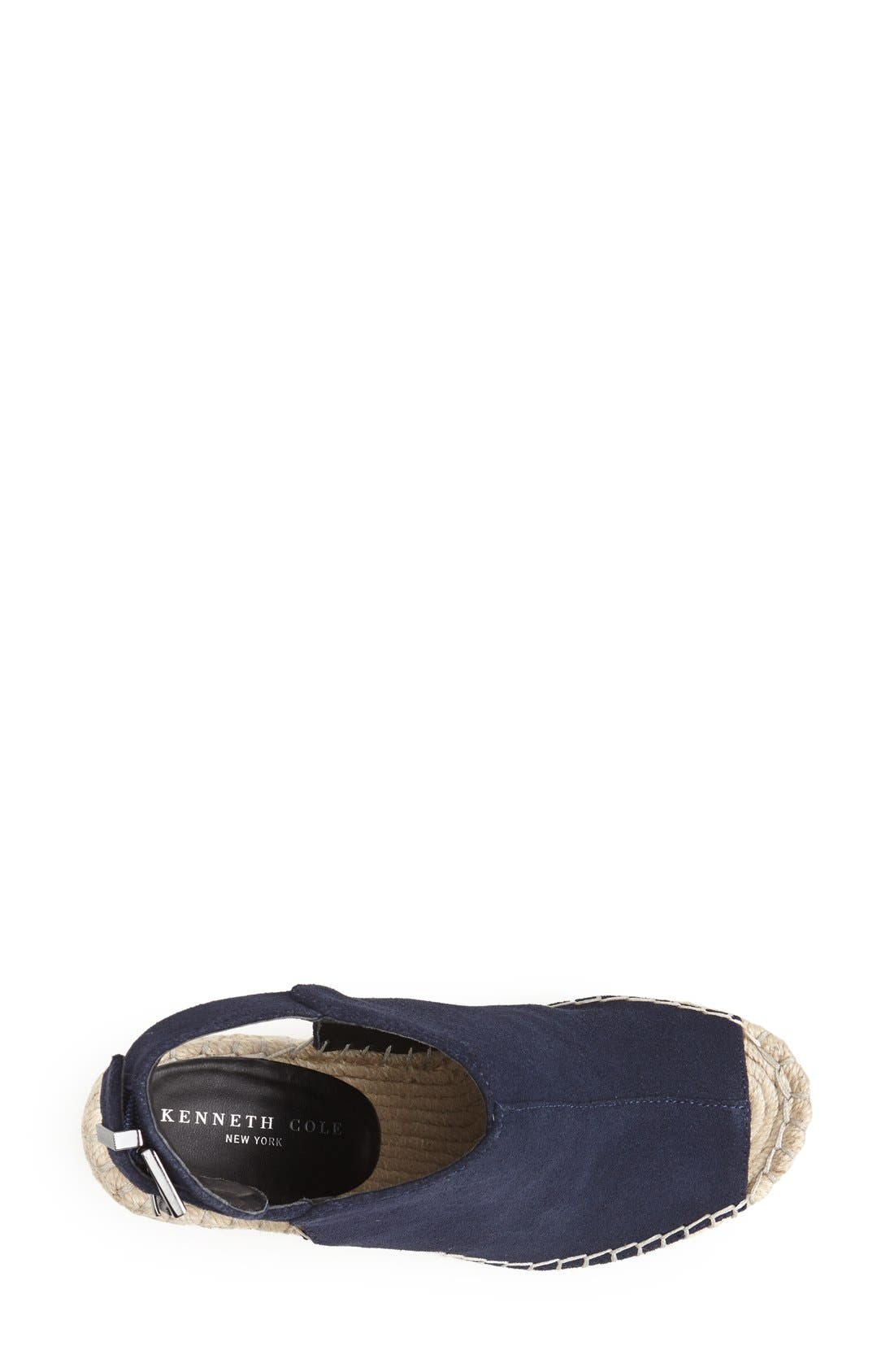New York 'Olivia' Espadrille Wedge Sandal, Alternate, color, NAVY