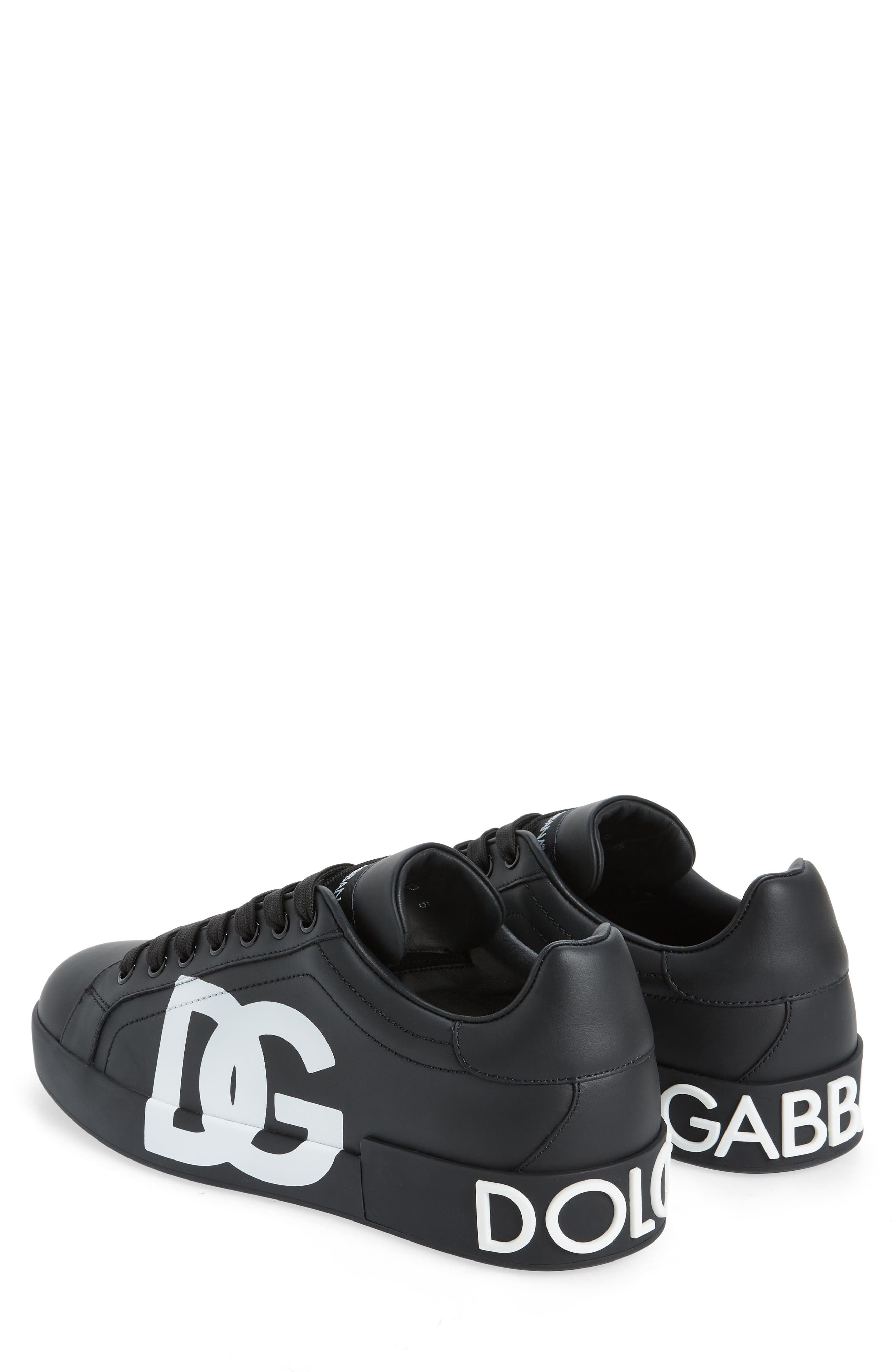 Dolce&Gabbana Portofino Sneaker, Alternate, color, Black/ Black