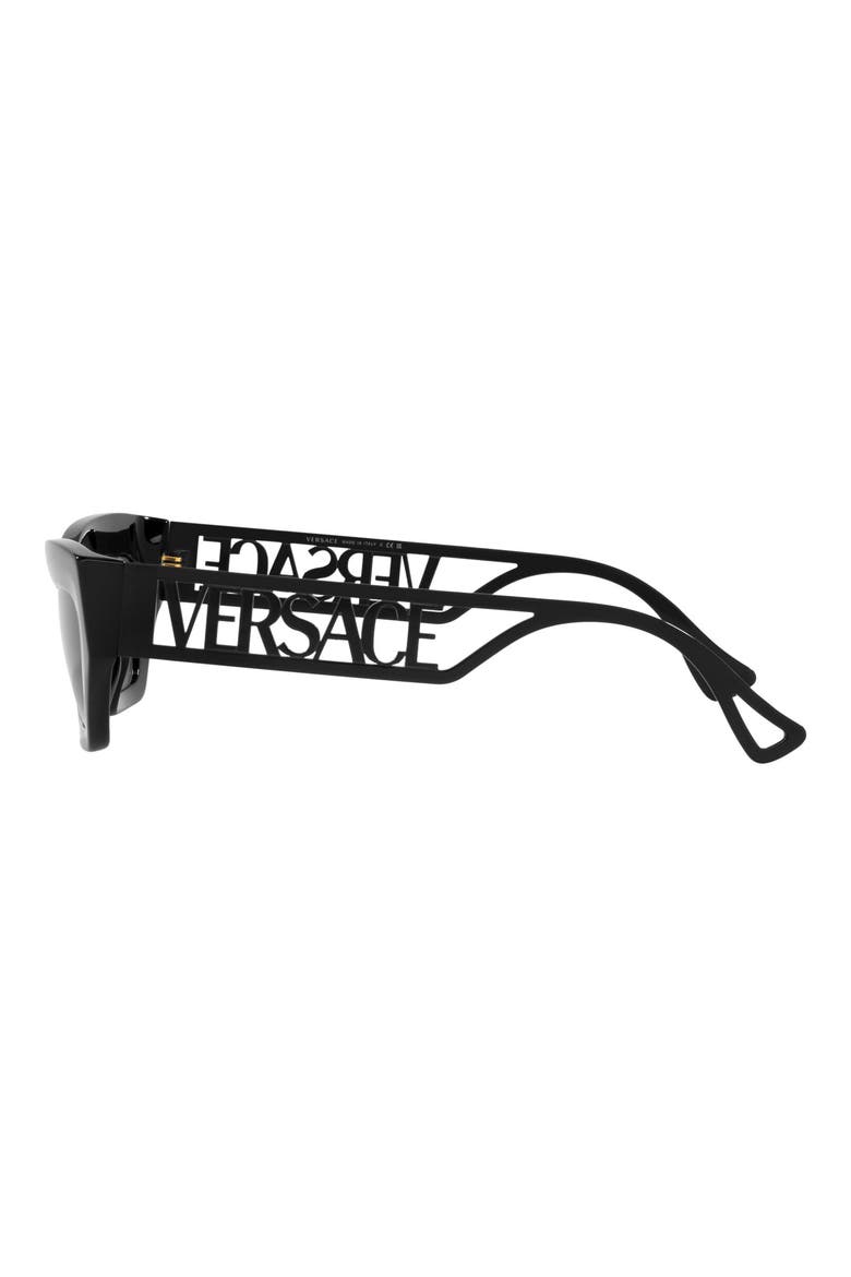 53mm Irregular Sunglasses, Alternate, color, BLACK