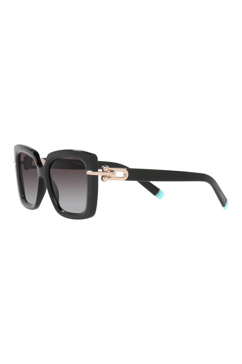 53mm Gradient Butterfly Sunglasses, Alternate, color, BLACK