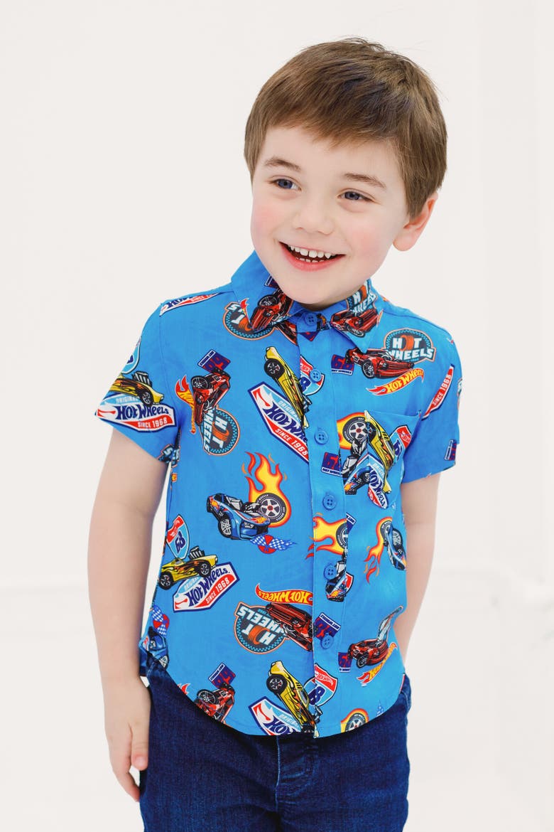 Short Sleeve Button Down Shirt, Alternate, color, Blue