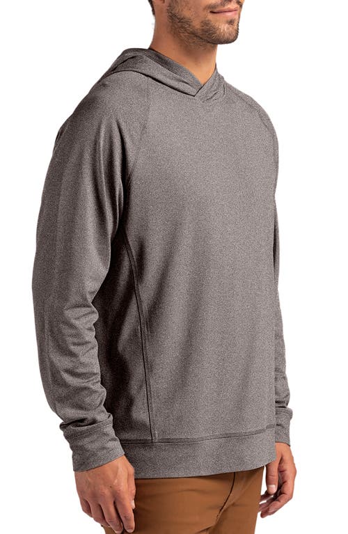 Cutter & Buck Adapt Heather Hooded Pullover In Black Heather