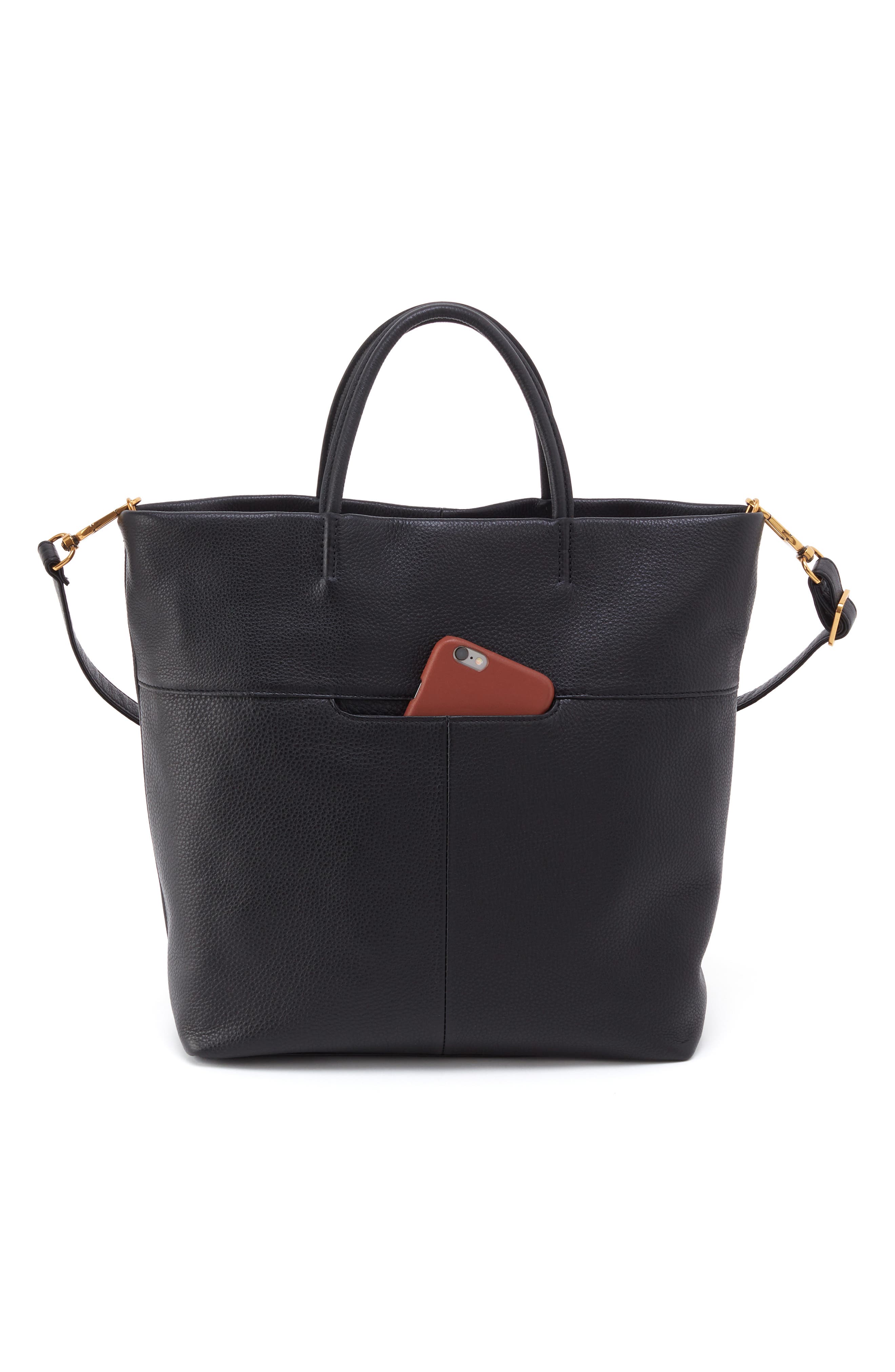 Tripp Leather Tote, Alternate, color, BLACK