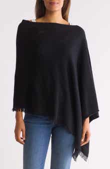 Amicale Cashmere Fringe Poncho
