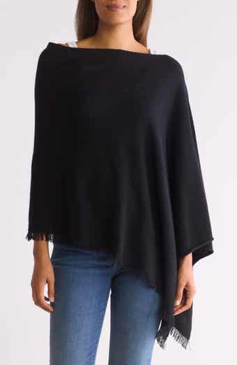 Amicale Cashmere Fringe Poncho