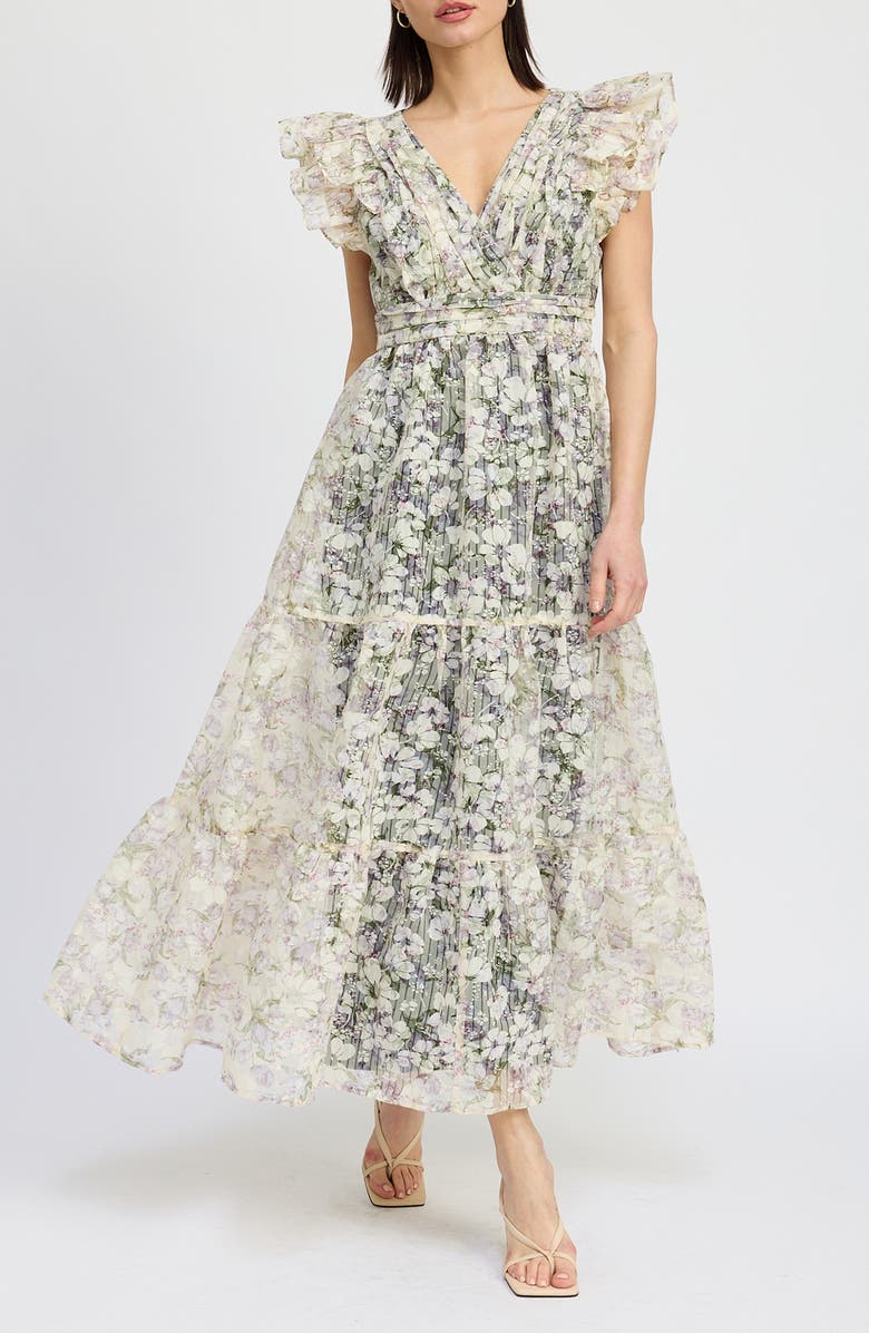 En Saison Jules Floral Midi Dress, Main, color, 