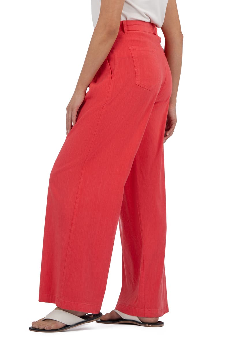 KUT from the Kloth Ryan Wide Leg Linen Blend Pants, Alternate, color, Watermelon