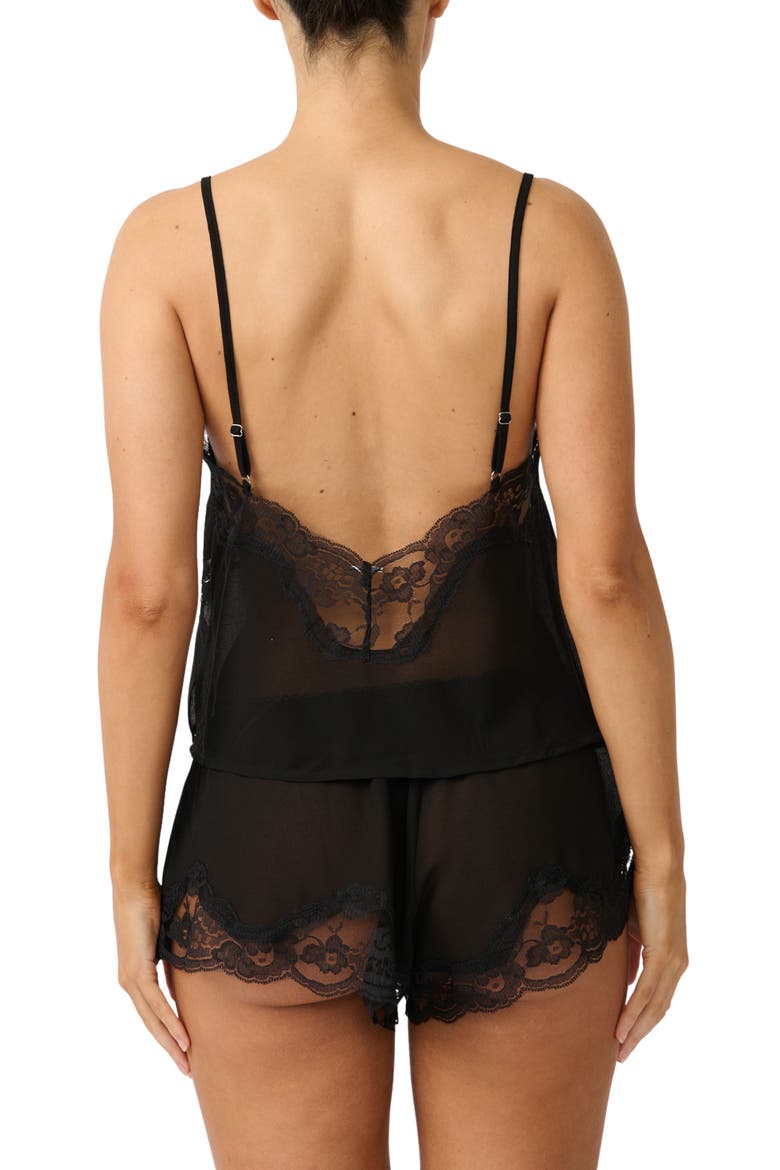 Hayden Lace Trim Semisheer Camisole, Alternate, color, BLACK