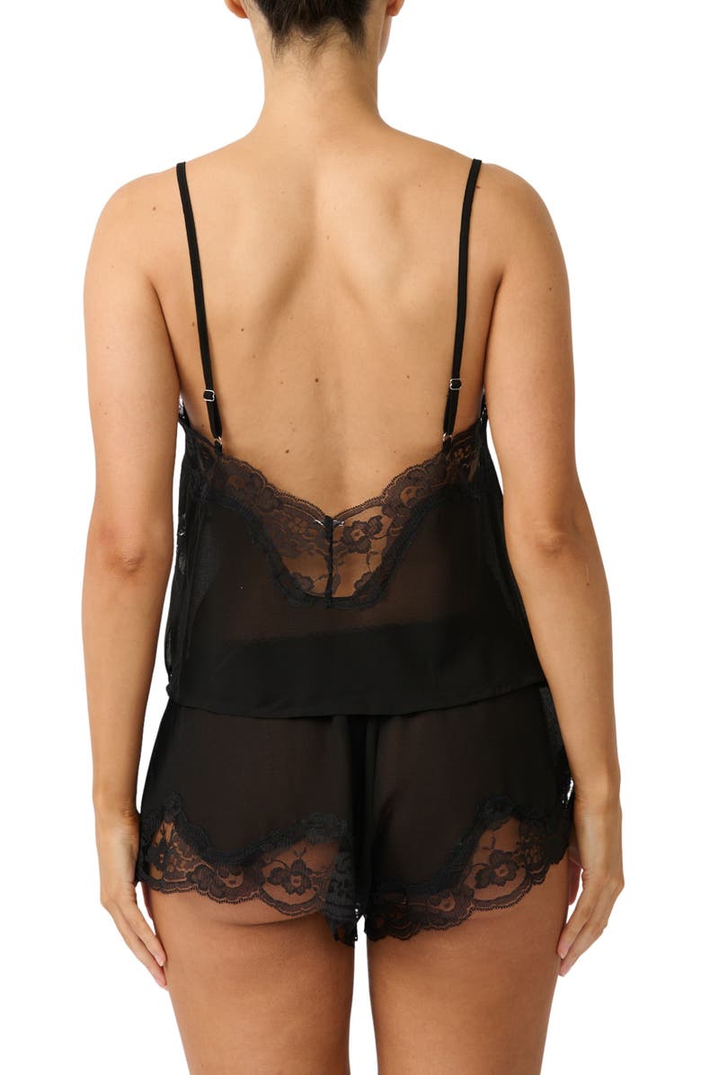 Kat The Label Hayden Lace Trim Semisheer Camisole, Alternate, color, Black