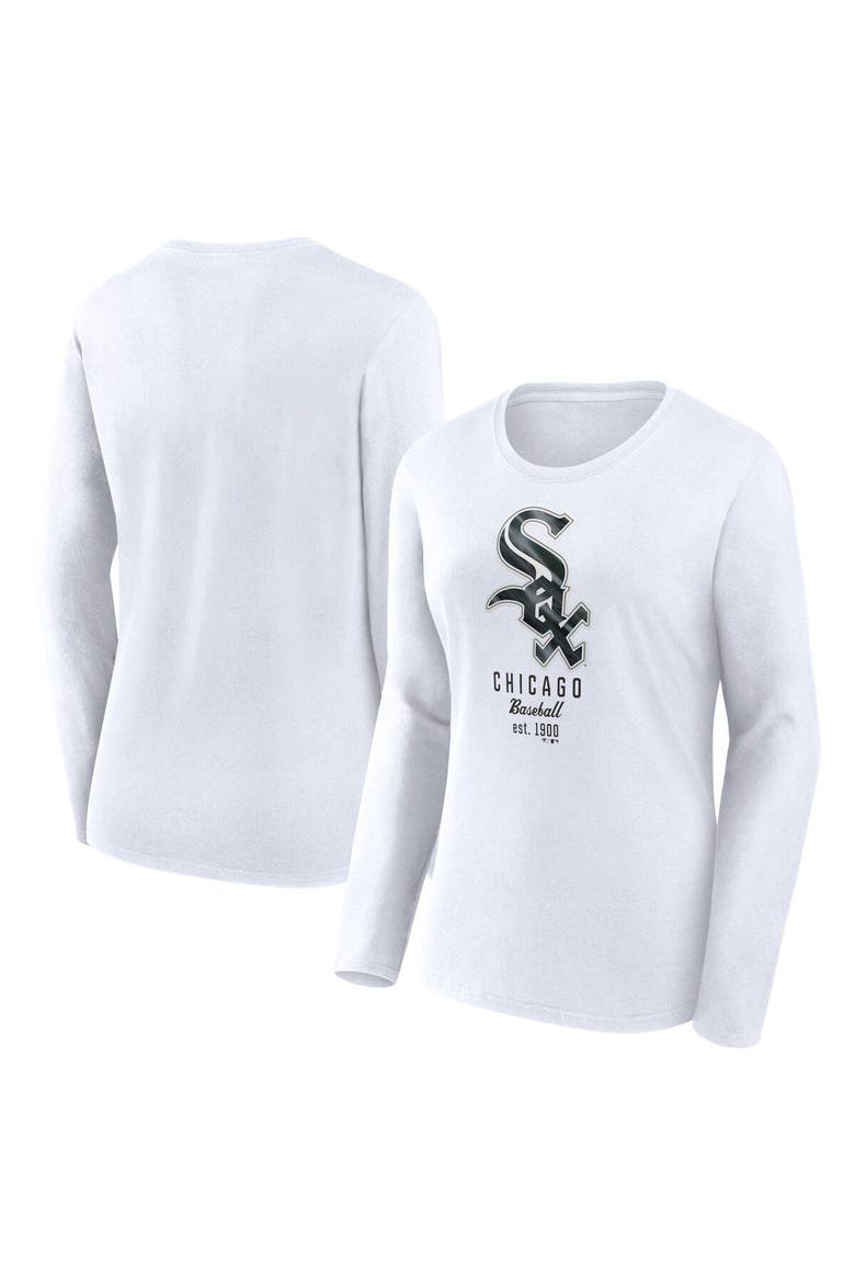 Women's Fanatics Branded  White Chicago White Sox Lightweight Fitted Long Sleeve T-Shirt, Main, color, White