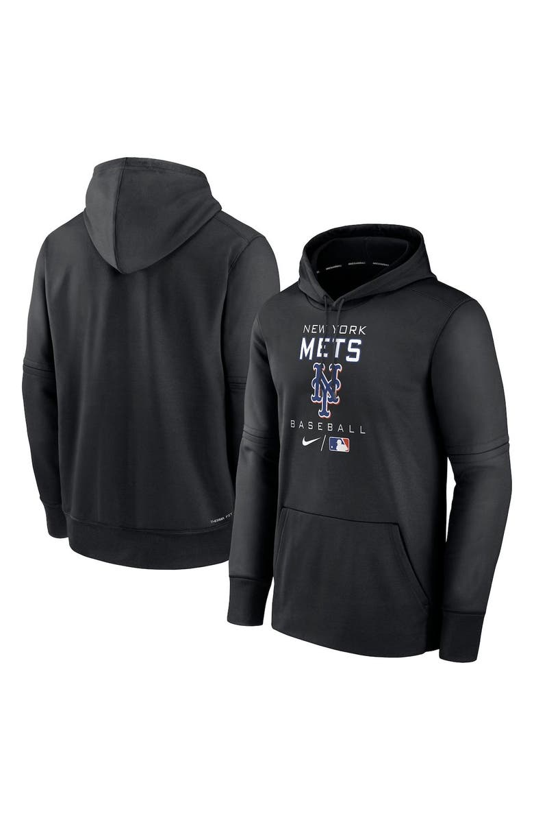 Nike Men's Nike Black New York Mets Authentic Collection Performance Hoodie, Main, color, 