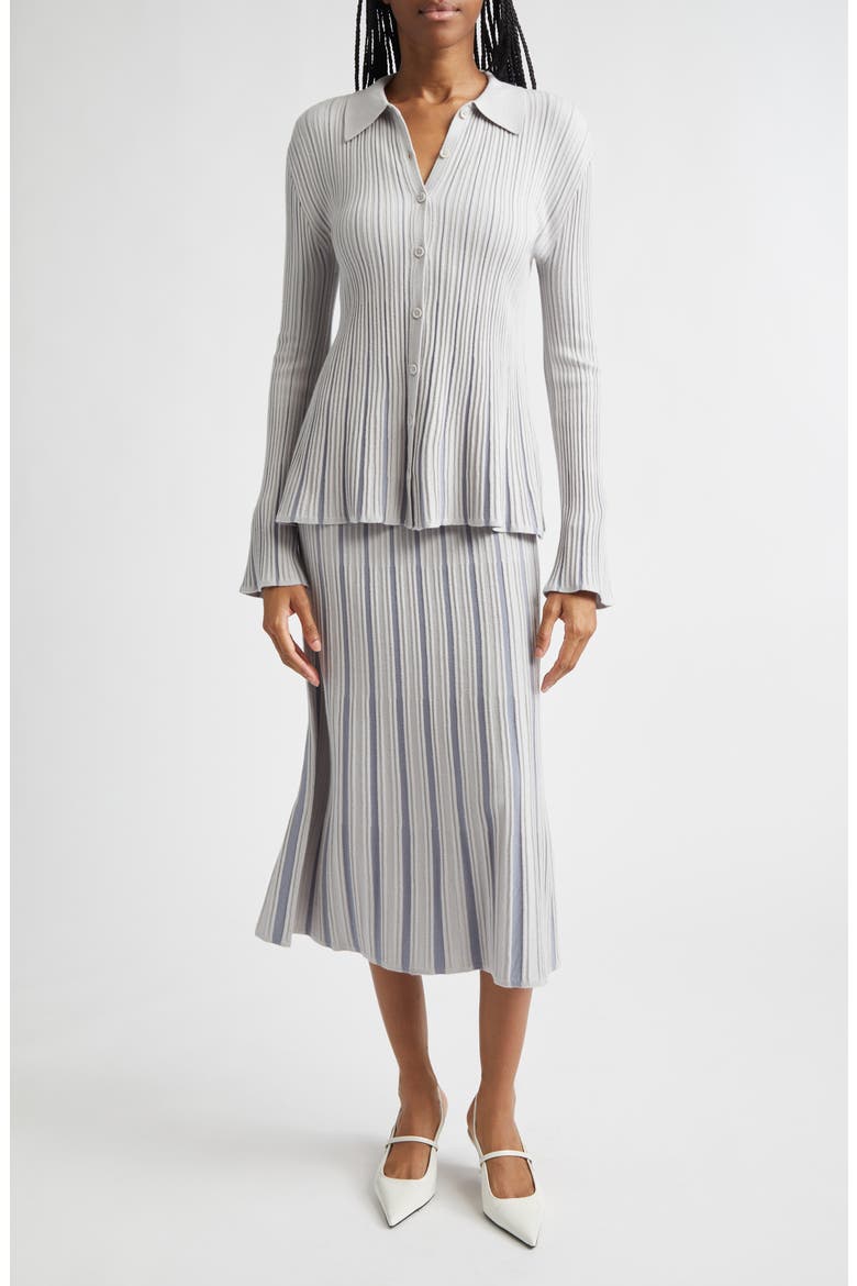 Long Sleeve Rib Sweater Dress, Alternate, color, PEARL