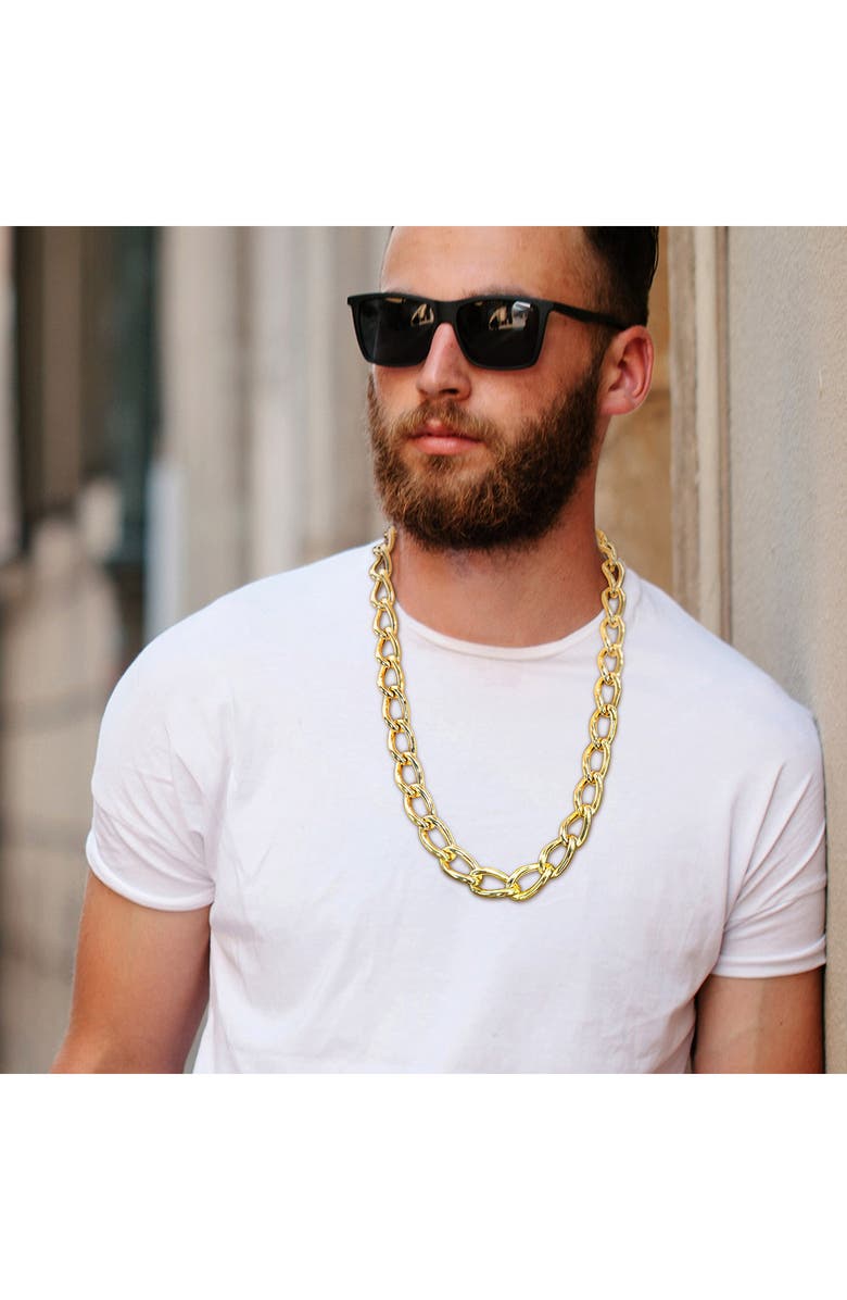 DELMAR Men's Hollow Link Chain Necklace, Alternate, color,