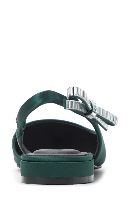 Ted Baker London Jane Bow Slingback Half D'orsay Pointed Toe Flat In Green