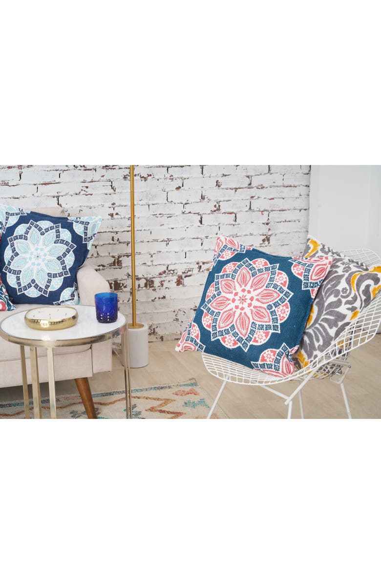 C&F Home Mary Geometric Medallion Cotton Decorative Throw Pillow, Alternate, color, Blue