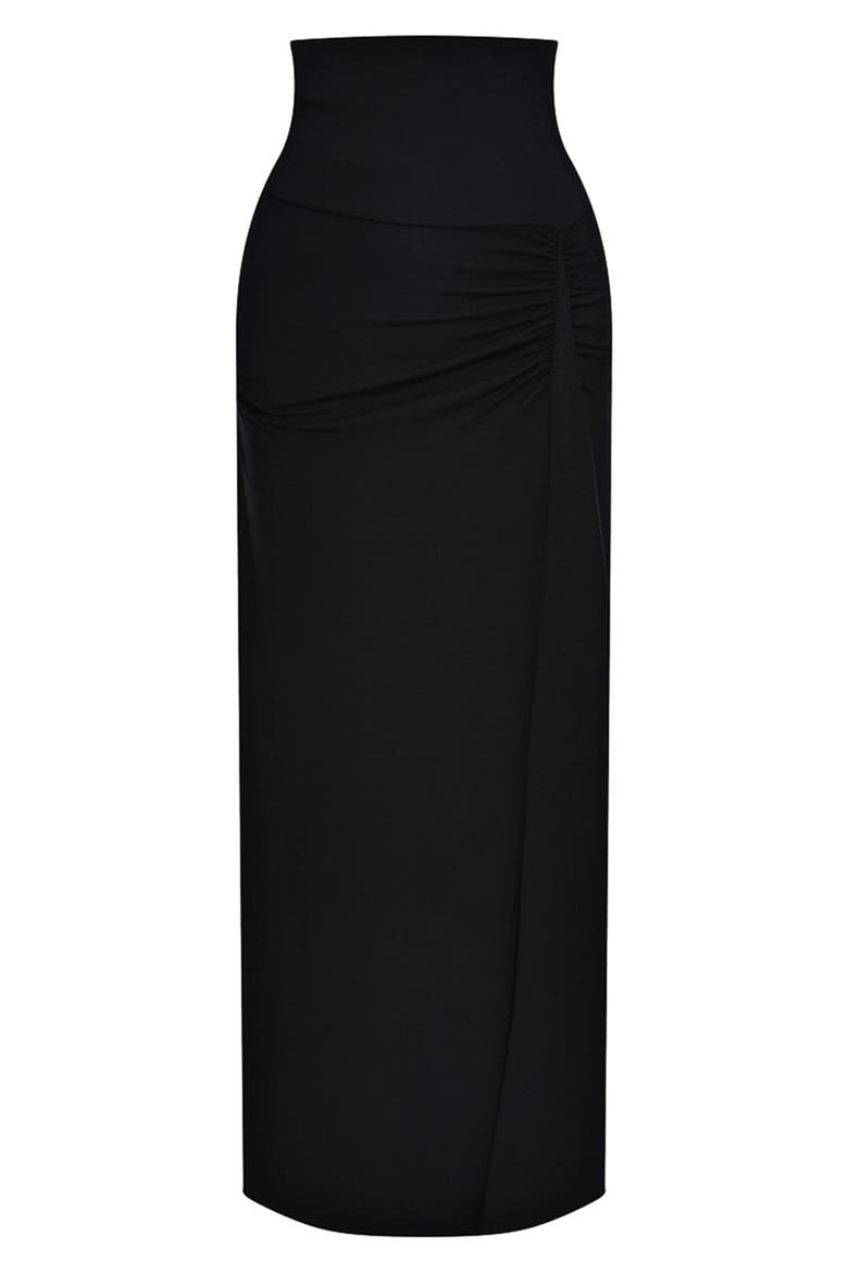 Ruched Maternity Maxi Skirt, Alternate, color, BLACK