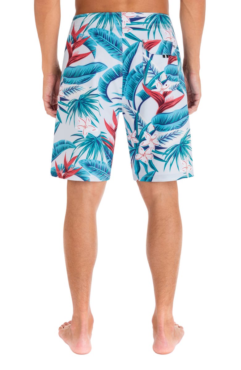 Hurley Print Swim Trunks, Alternate, color, Light Blue