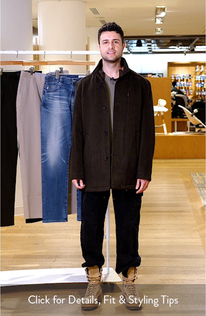 Upton Luxe 175th Anniversary Brown Wool Blend Car Coat with Removable Suede Bib, sales video thumbnail