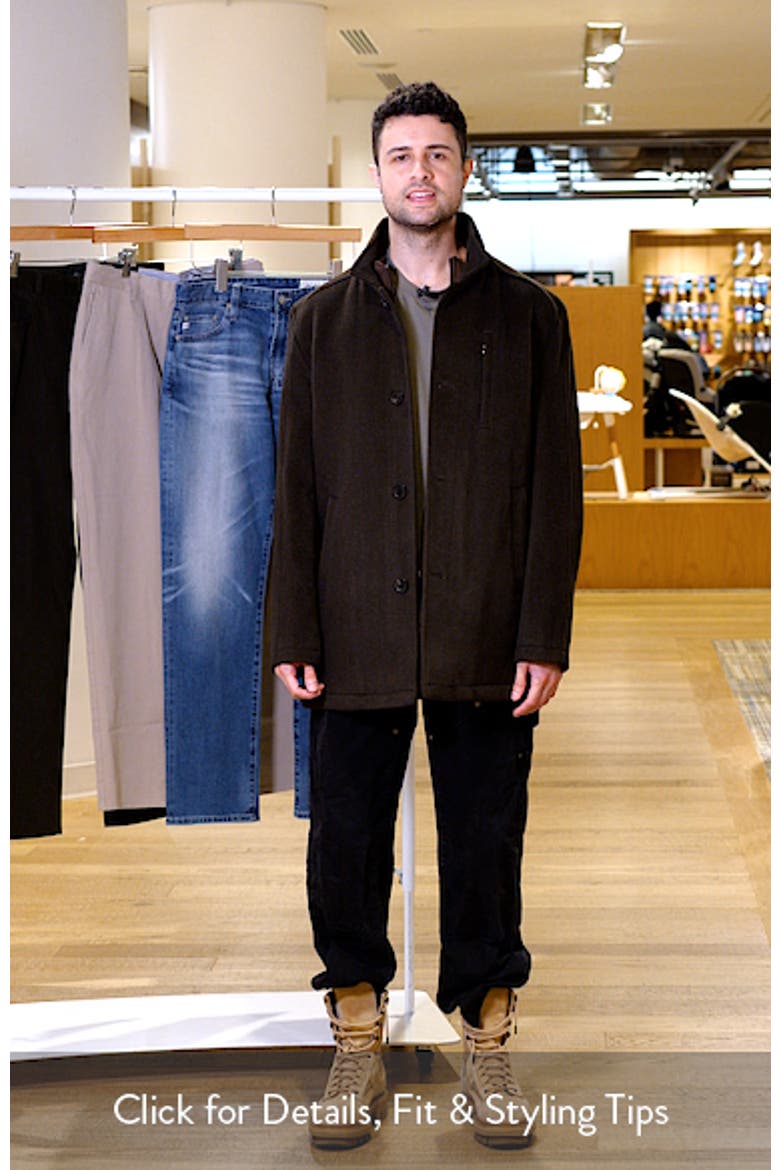 Upton Luxe 175th Anniversary Brown Wool Blend Car Coat with Removable Suede Bib video