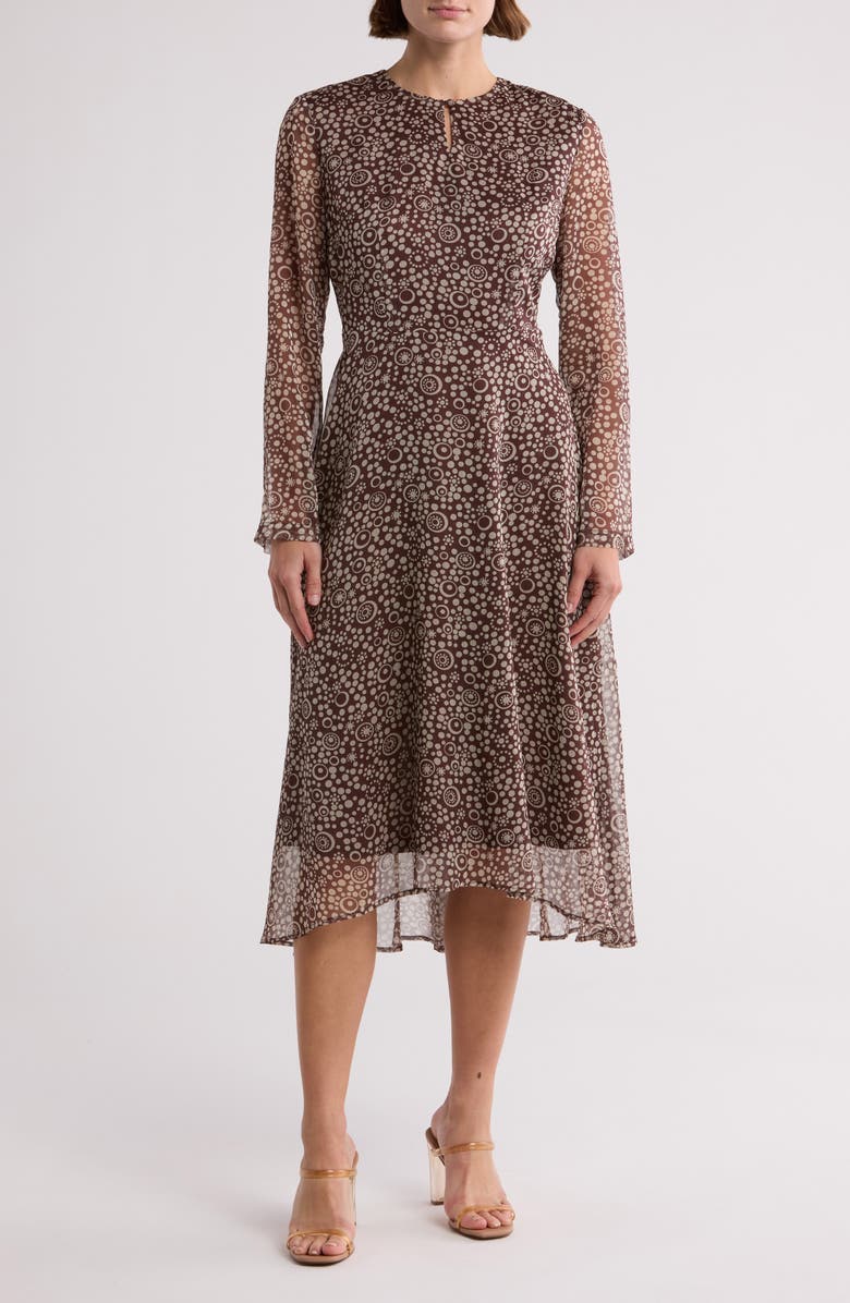 AREA STARS Circle Print Midi Dress, Main, color, 