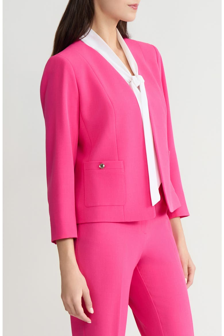 Stretch Crepe Open Front Blazer, Alternate, color, PINK PERFECTION
