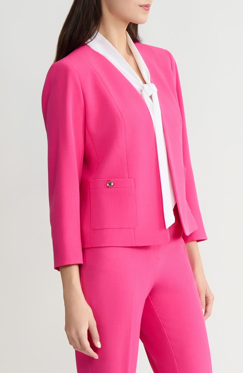 KASPER Stretch Crepe Open Front Blazer, Alternate, color,
