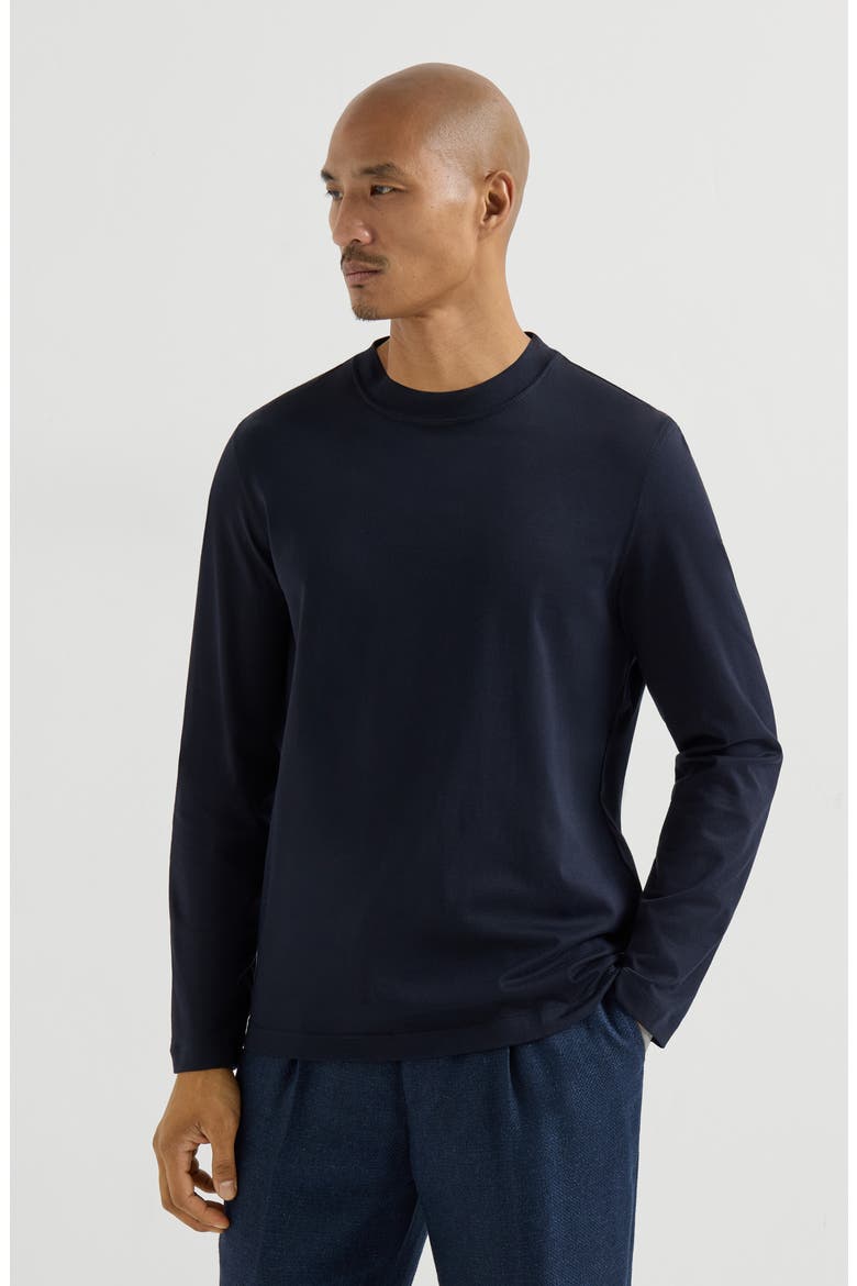 Cotton jersey T-shirt, Main, color, Navy Blue