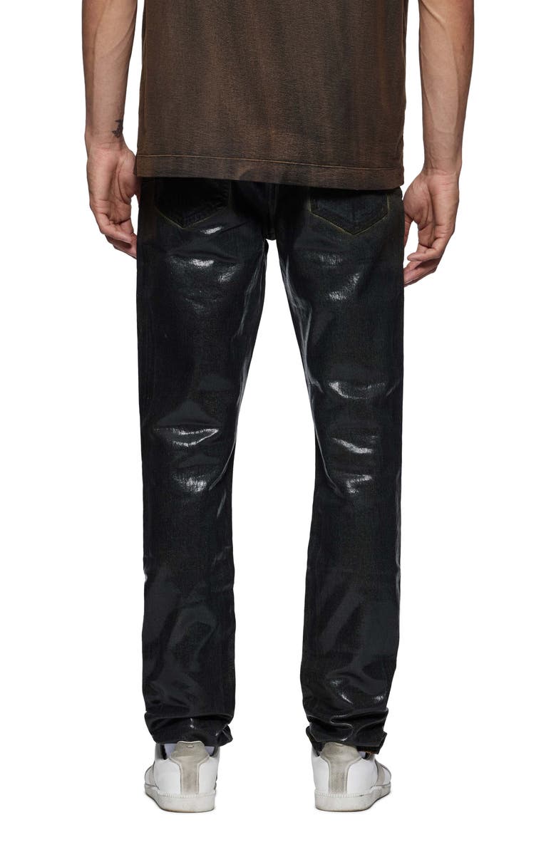 PURPLE BRAND Black Coated Brown Skinny Jeans, Alternate, color, Black
