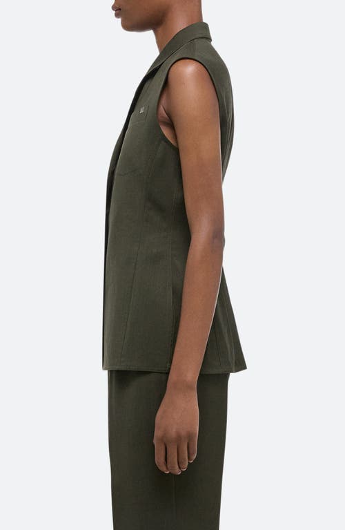 Helmut Lang Modest Wool Vest In Green Melange - Fk7