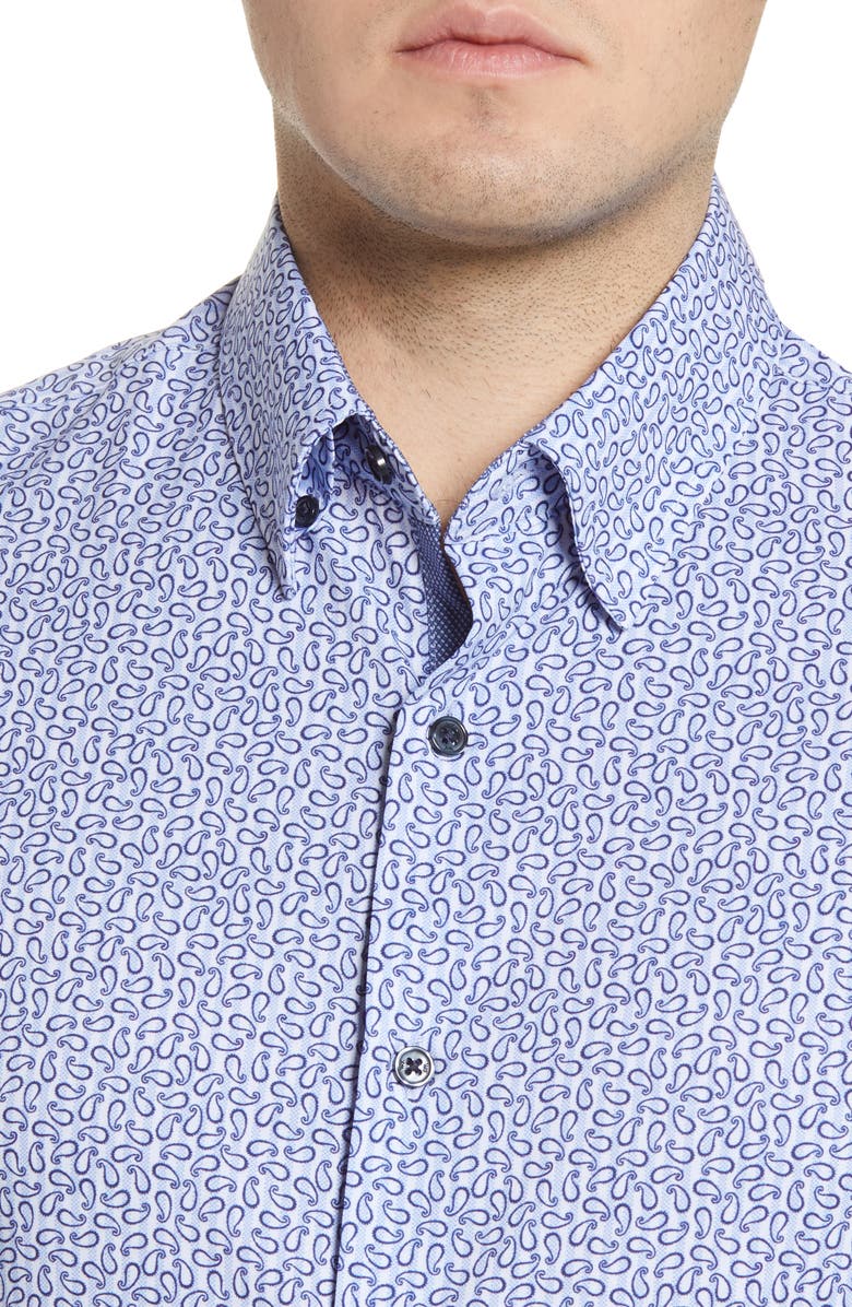 W.R.K Trim Fit Performance Paisley Dress Shirt, Alternate, color,