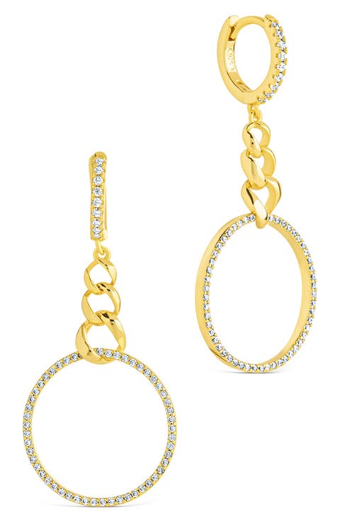 Rosaline Cubic Zirconia Floating Ring Dangle Drop Earrings