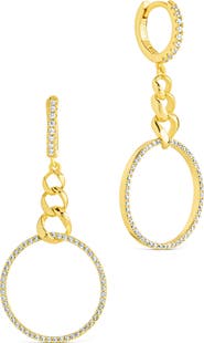 Sterling Forever Rosaline Cubic Zirconia Floating Ring Dangle Drop Earrings