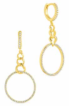 Sterling Forever Rosaline Cubic Zirconia Floating Ring Dangle Drop Earrings