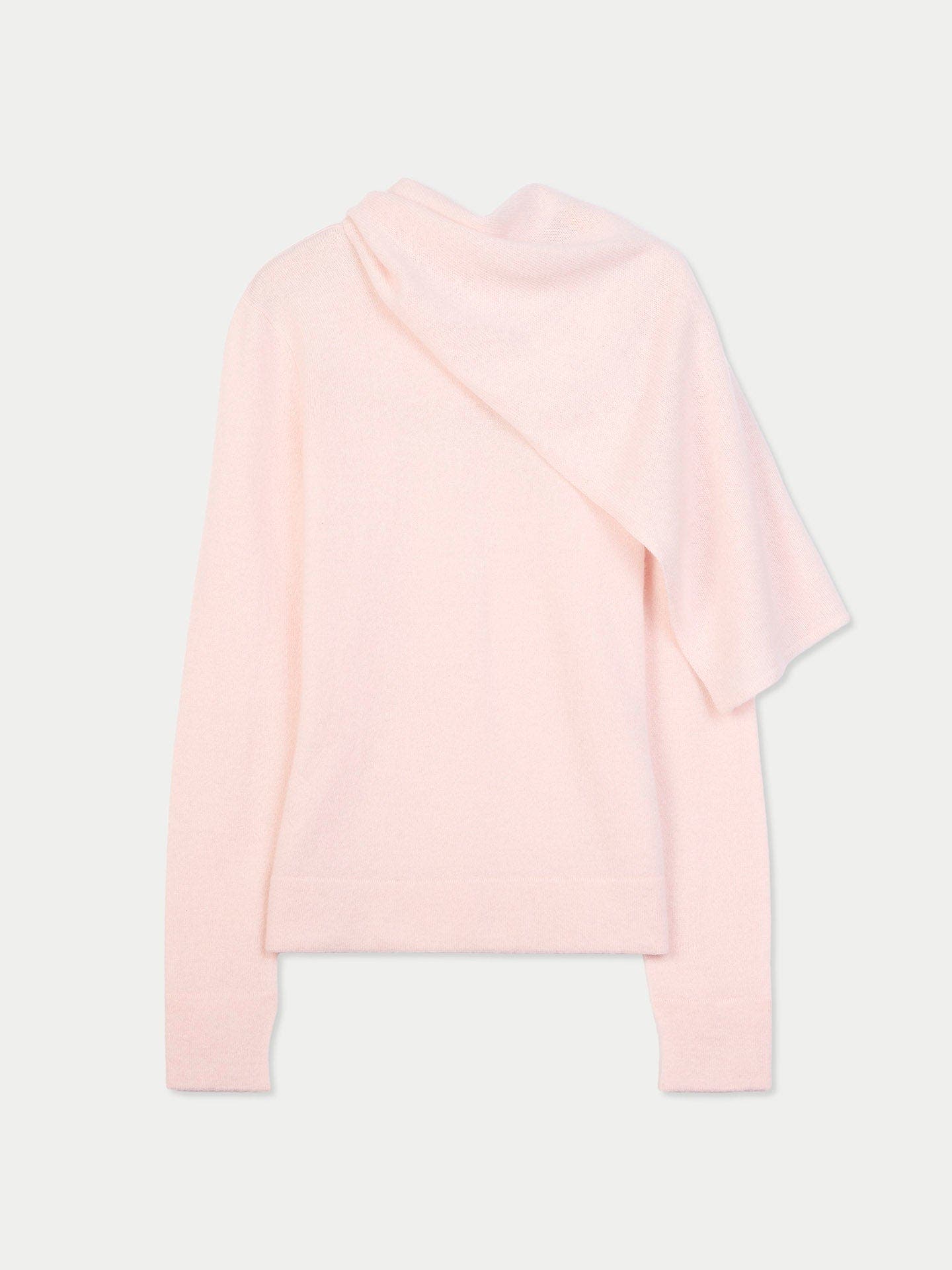 Cashmere Sweater with Draped Scarf - image 5