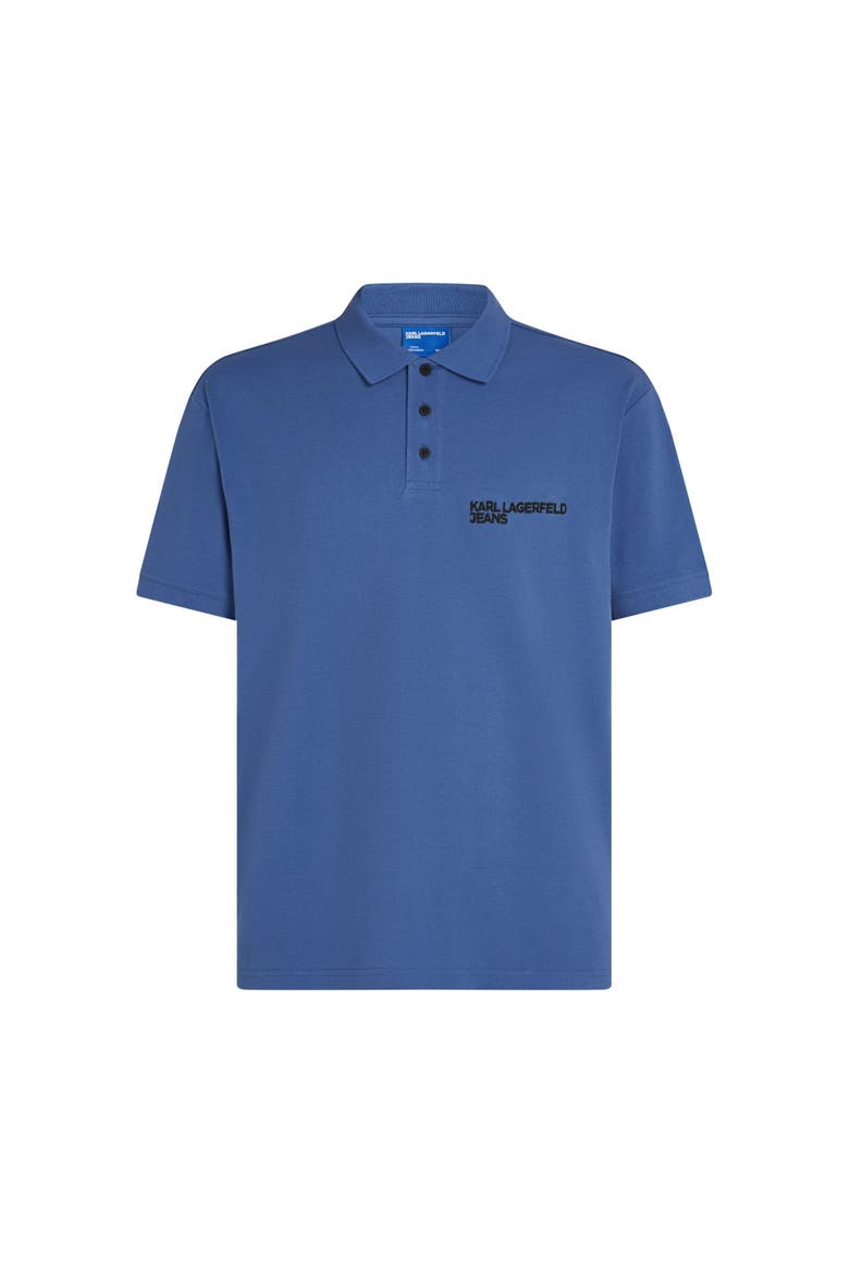 Men's Pique Polo Shirt, Alternate, color, Washed Federal Blue